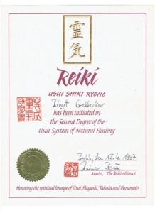 Reiki 2. Grad Zertifikat 